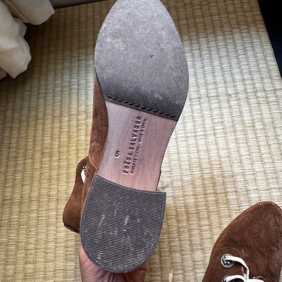 Freda Salvador ACE Brown Suede Ankle Booties, Size 5 - Picture 6 of 9